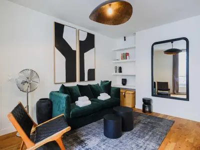 Coin salon dans l'établissement Modern flat - 1BR-4P- Montparnasse
