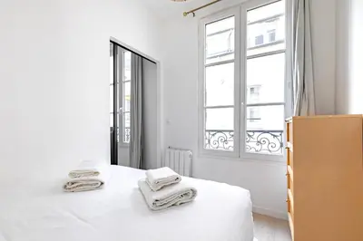 Un ou plusieurs lits dans un hébergement de l'établissement Apartment Lyon Train Station Bastille