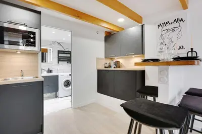 Cuisine ou kitchenette dans l'établissement Duplex Cosy Canal Saint Martin