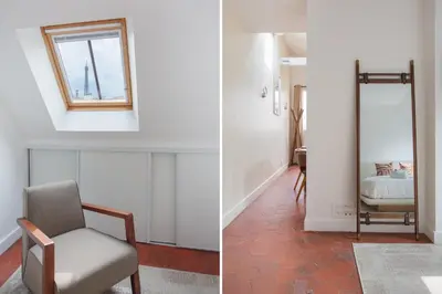 Coin salon dans l'établissement Appartement climatisé 1BR Triangle d'Or