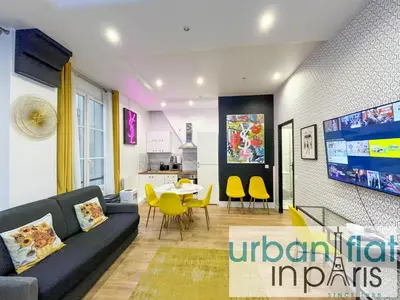 Coin salon dans l'établissement UrbanFlat 156 - Yves Apartment Saint Denis