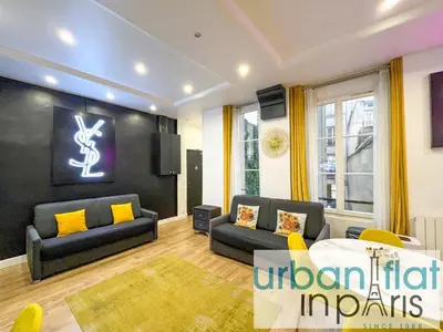 Coin salon dans l'établissement UrbanFlat 156 - Yves Apartment Saint Denis