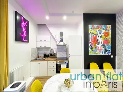 Cuisine ou kitchenette dans l'établissement UrbanFlat 156 - Yves Apartment Saint Denis