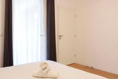 Un ou plusieurs lits dans un hébergement de l'établissement Beautiful 1-bedroom apartment with terrace