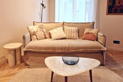 Coin salon dans l'établissement Marais - Fancy one-bedroom decorated with taste