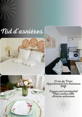 Cuisine ou kitchenette dans l'établissement Nid Asnières escapade cosy aux portes de Paris