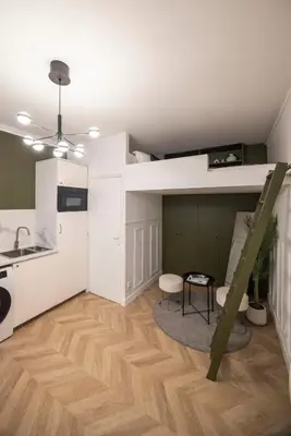 Cuisine ou kitchenette dans l'établissement Charmant studio à Pigalle