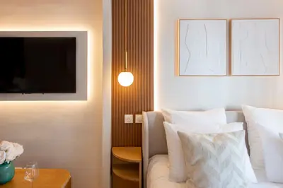 Un ou plusieurs lits dans un hébergement de l'établissement Louvre - Rivoli - Designer Studio - Sleeps 3P