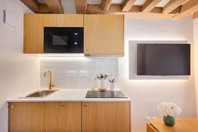 Cuisine ou kitchenette dans l'établissement Louvre - Rivoli - Designer Studio - Sleeps 3P