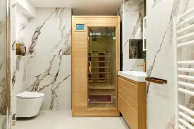 Salle de bains dans l'établissement Lavie Maison Marais Sauna Hot Tub