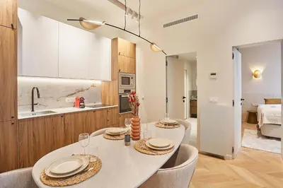 Un ou plusieurs lits dans un hébergement de l'établissement Superb AC Apartment Center of Paris