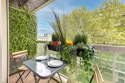 Balcon ou terrasse dans l'établissement BM-2Person cosy avec terrasse