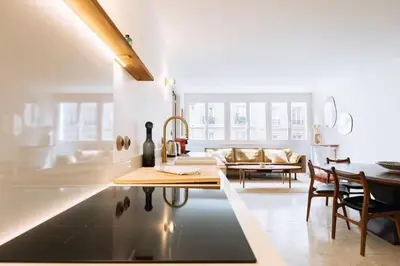 Coin salon dans l'établissement Flexliving - Beautiful 3-room apartment with living room - 18th