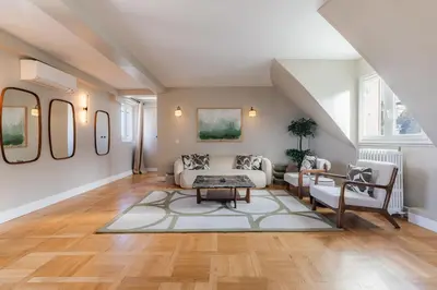 Coin salon dans l'établissement Confort & élégance - Appartement 3BR climatisé