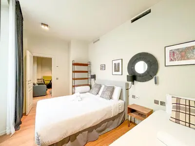 Un ou plusieurs lits dans un hébergement de l'établissement Urban Flat 139 - Duplex Flat Saint-Germain