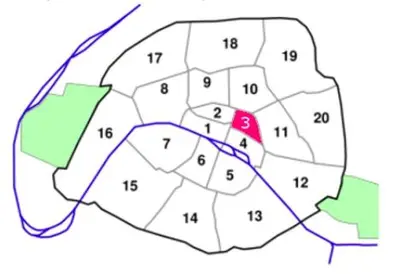 Plan de l'établissement Joli studio grand et calme, Marais