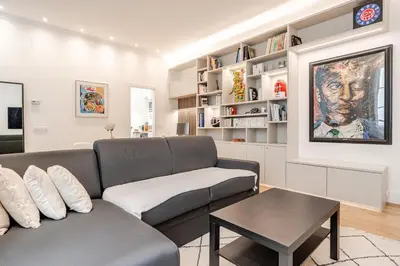 Coin salon dans l'établissement Montorgueil Suite