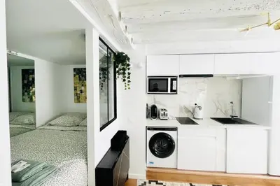 Cuisine ou kitchenette dans l'établissement Appartement Lumineux à Deux Pas de lOpéra Garnier