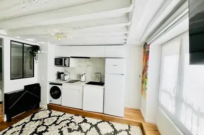 Cuisine ou kitchenette dans l'établissement Appartement Lumineux à Deux Pas de lOpéra Garnier