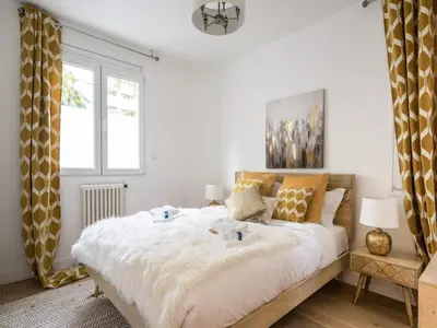 Un ou plusieurs lits dans un hébergement de l'établissement Charming apartment 2BR 6P - Place d'Italie