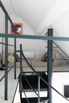 Un ou plusieurs lits dans un hébergement de l'établissement Mini loft in Notre Dame district, Île Saint-Louis, Paris