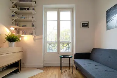 Coin salon dans l'établissement Cosy apartment in the 11th arrondissement