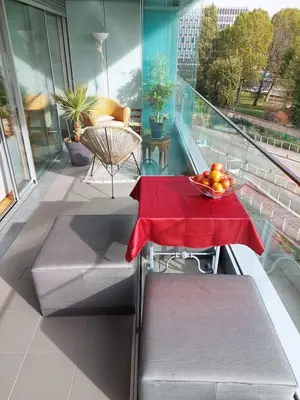 Balcon ou terrasse dans l'établissement Cozy and Modern Studio in Greater Paris