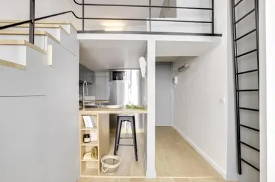 Cuisine ou kitchenette dans l'établissement Reve du Marais
