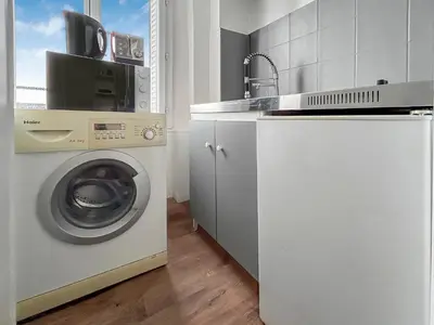 Cuisine ou kitchenette dans l'établissement Tiny Studio, proche métro & Stade de France