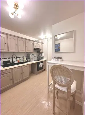Cuisine ou kitchenette dans l'établissement Appart Hotel Paris Cosy Apartment Paris 12eme Gare de Lyon Bercy