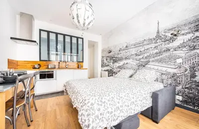 Cuisine ou kitchenette dans l'établissement Wonderful flat Montparnasse
