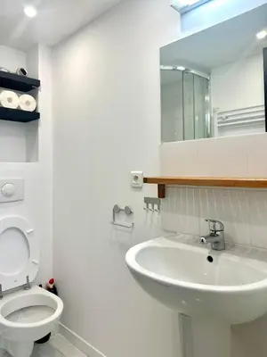 Salle de bains dans l'établissement Stylish Loft Studio in Central Paris in Clery 4