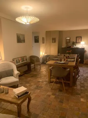 Coin salon dans l'établissement Country house in Paris