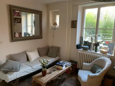 Coin salon dans l'établissement Country house in Paris