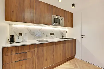 Cuisine ou kitchenette dans l'établissement HAYSTIA Elegant Apartment Near Opera