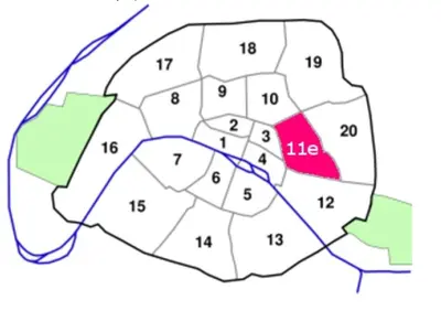 Plan de l'établissement Petit studio cosy quartier branché entre Bastille et Nation