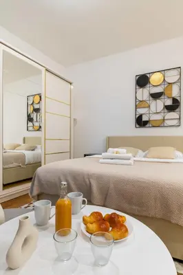 Un ou plusieurs lits dans un hébergement de l'établissement Studio agreable et bien placee - Paris 18 - 2P