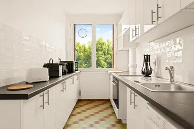 Cuisine ou kitchenette dans l'établissement L'écrin Cocooning et moderne d'Ivry - Parking - Metro 5min à pied