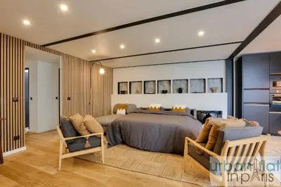 Coin salon dans l'établissement Urban Flat 170 - Amelot Apartment in Center of Paris
