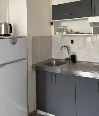 Cuisine ou kitchenette dans l'établissement Cozy Studio Ideally Located