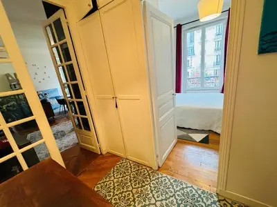 Un ou plusieurs lits dans un hébergement de l'établissement Appartement NY in Paris with love