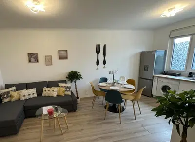 Coin salon dans l'établissement PARIS-MONTROUGE Magnifique Appartement 2 pièce de 36m2 - très cosy pour 1 à 5 personnes refait à neuf - ENTIRE APARTMENT LUXURIOUS AND WARM - Montrouge Paris 14ème - Proche Aéroport Orly & Parc Expositions Porte de Versailles FREE WIFI GRATUIT