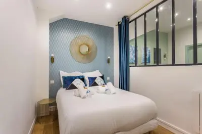 Un ou plusieurs lits dans un hébergement de l'établissement 3-cozy#1BR#Père-Lachaise#Nation