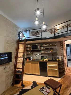 Cuisine ou kitchenette dans l'établissement Appartement 2 pièces Rue de la voûte - Bail mobilité