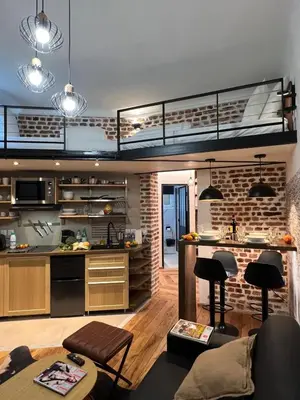 Cuisine ou kitchenette dans l'établissement Appartement 2 pièces Rue de la voûte - Bail mobilité