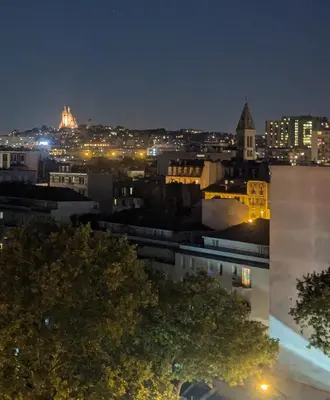 Vue générale sur Saint-Ouen ou vue de la ville depuis l'appartement
