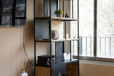 Cuisine ou kitchenette dans l'établissement Charming Studio
