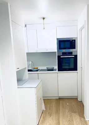 Cuisine ou kitchenette dans l'établissement Center Secured and Elegant Area in Paris