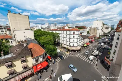 Vue générale sur Paris ou vue de la ville depuis l'hôtel