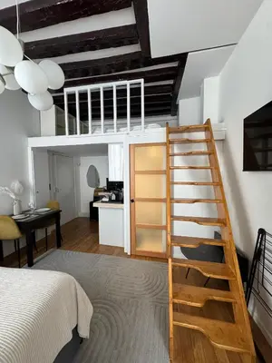 Cuisine ou kitchenette dans l'établissement Lovely flat, center of Paris